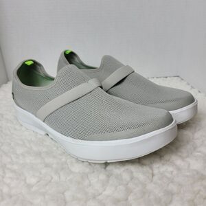 OOFOS OOmg Unisex Shoes W 11 M 9 Low Gray Mesh Slip On Recovery Comfort Slip On